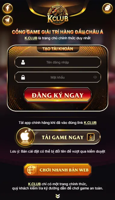 Hướng dẫn cách tải game bài KClub đơn giản